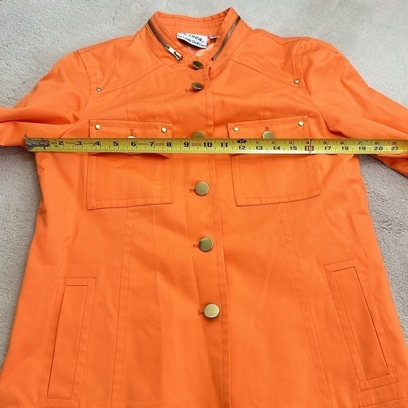 Linea by Louis Dell’Olio Military Style Jacket With Zippered Sleeves Orange Sz S - Picture 16 of 16
